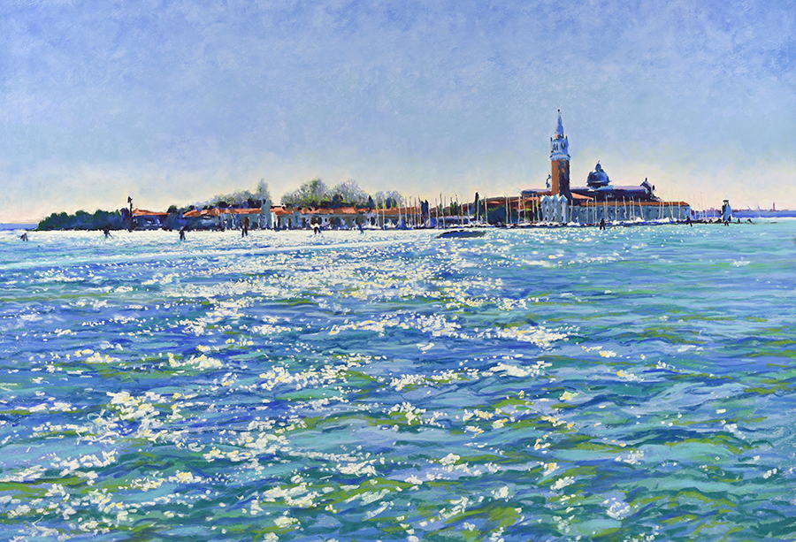 San Giorgio Maggiore Venice lagoon Pastel 76 x 102 cm