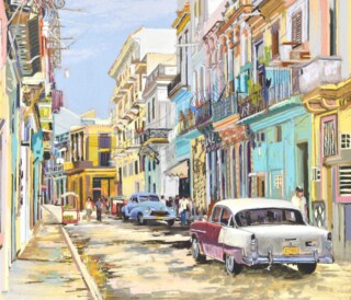 Havana Vieja - Cuba Pastel 85 x 100 cm