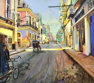 Evening Light Havana Vieja Pastel 81 x 92 cm